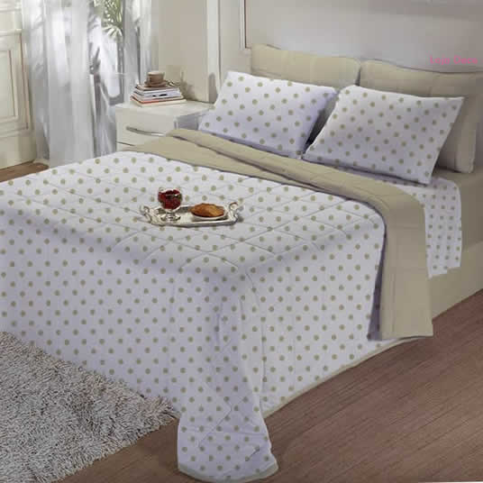 Jogo de Cama estampado - 3 pe�as e Edredom estampado dupla-face (Art Plus - Top Model)