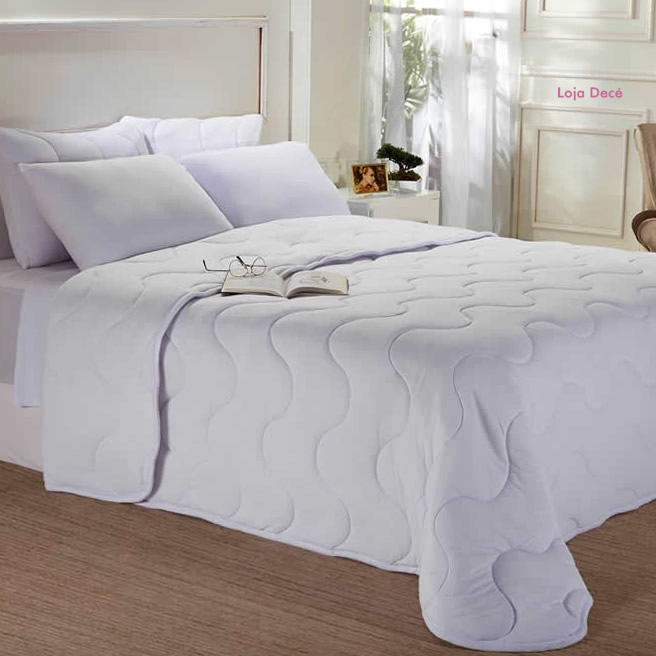 Jogo de Cama liso - 4 pe�as e Edredom liso dupla-face (Ideali - Bariloche)